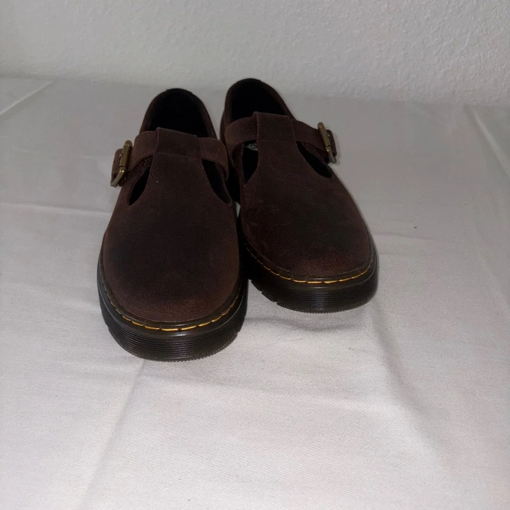 Dr. martens Zavala leather dark brown Zavala Mary Jane T bar shoes size 10 new - Picture 5 of 9